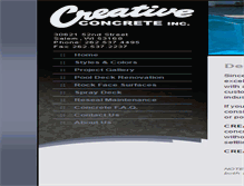 Tablet Screenshot of 1creativeconcrete.com